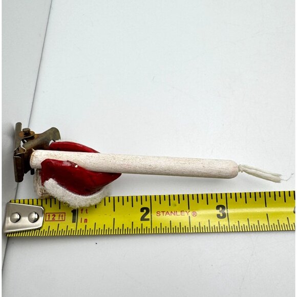 Vintage Santa Claus Faux Candle Holder Clip-On Ornament 3.75" x 1" - Picture 4 of 7